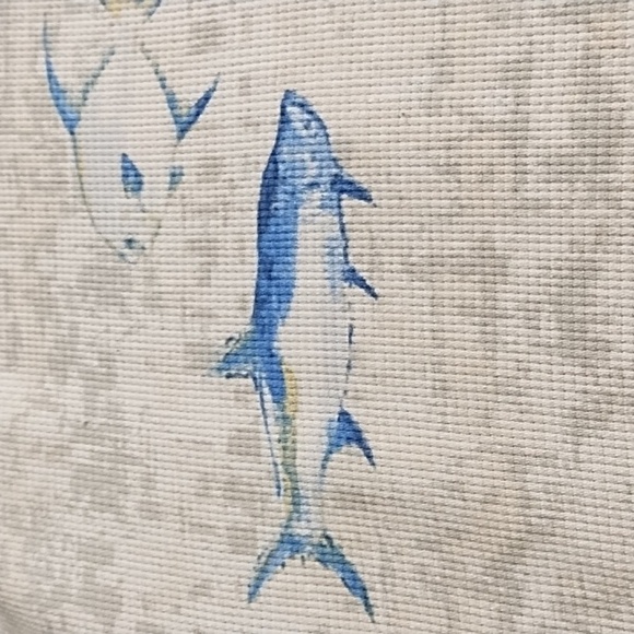 Columbia Textured 100% Silk Casual Side Vent Button Down Shirt Deep Sea Fish - Picture 9 of 10